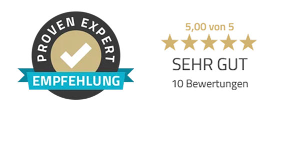 Eintrag bei Proven Expert mit Bestwertung