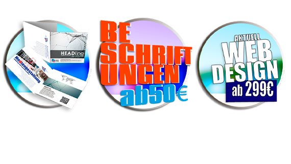 Webdesign, Grafikdesign und Fahrzeugbeschriftung zu günstigen Preisen